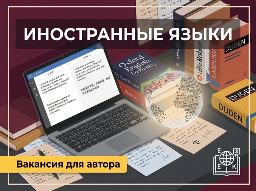 Работа автором по инстранным языкам удалённо